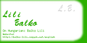 lili balko business card